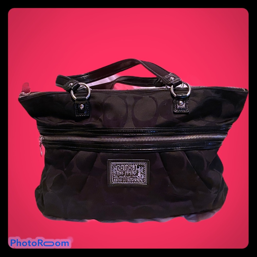 COACH Leather Handle Tote Bag